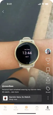 Garmin watch product feed